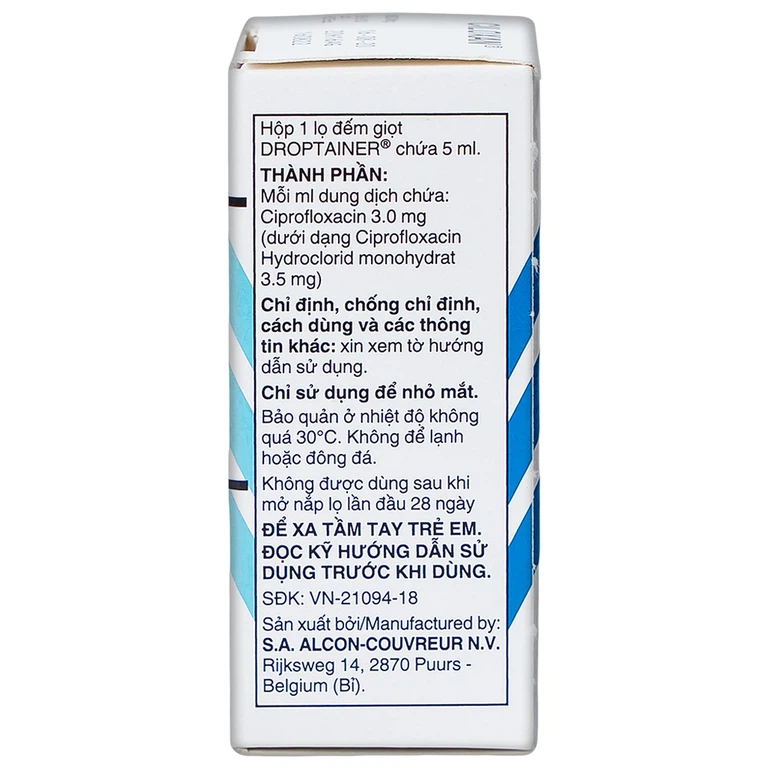 Thuốc nhỏ mắt Ciloxan Alcon điều trị loét giác mạc, viêm kết mạc (5ml)