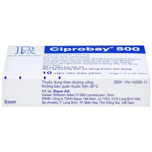 Thuốc Ciprobay 500mg Bayer điều trị nhiễm trùng (1 vỉ x 10 viên)