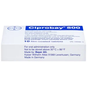 Thuốc Ciprobay 500mg Bayer điều trị nhiễm trùng (1 vỉ x 10 viên)