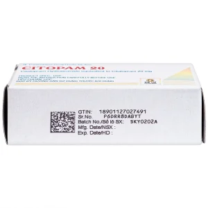 Thuốc Citopam 20 Sun Pharma điều trị trầm cảm, rối loạn hoảng sợ (3 vỉ x 10 viên)