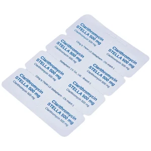 Thuốc Clarithromycin Stella 500mg điều trị nhiễm trùng (4 vỉ x 7 viên)