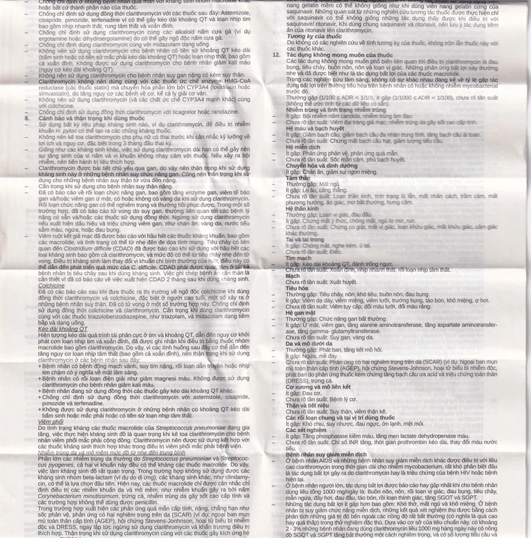 Thuốc Clarithromycin Stella 500mg điều trị nhiễm trùng (4 vỉ x 7 viên)