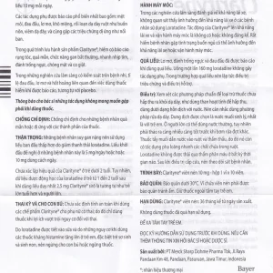 Thuốc Clarityne MSD giảm triệu chứng dị ứng (1 vỉ x 10 viên)