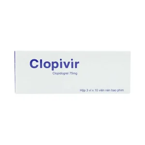 Thuốc Clopivir 75mg Bidiphar phòng ngừa nhồi máu cơ tim, đột quỵ (3 vỉ x 10 viên)