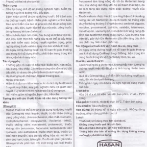 Thuốc CoMiaryl 2mg/500mg Hasan điều trị đái tháo đường típ 2 (3 vỉ x 10 viên)