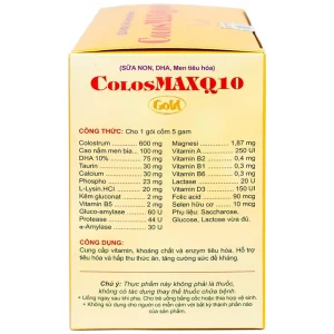 Cốm ColosMAX Q10 Gold QD-Meliphar bổ sung sữa non và vi chất dinh dưỡng cho trẻ nhỏ (20 gói)