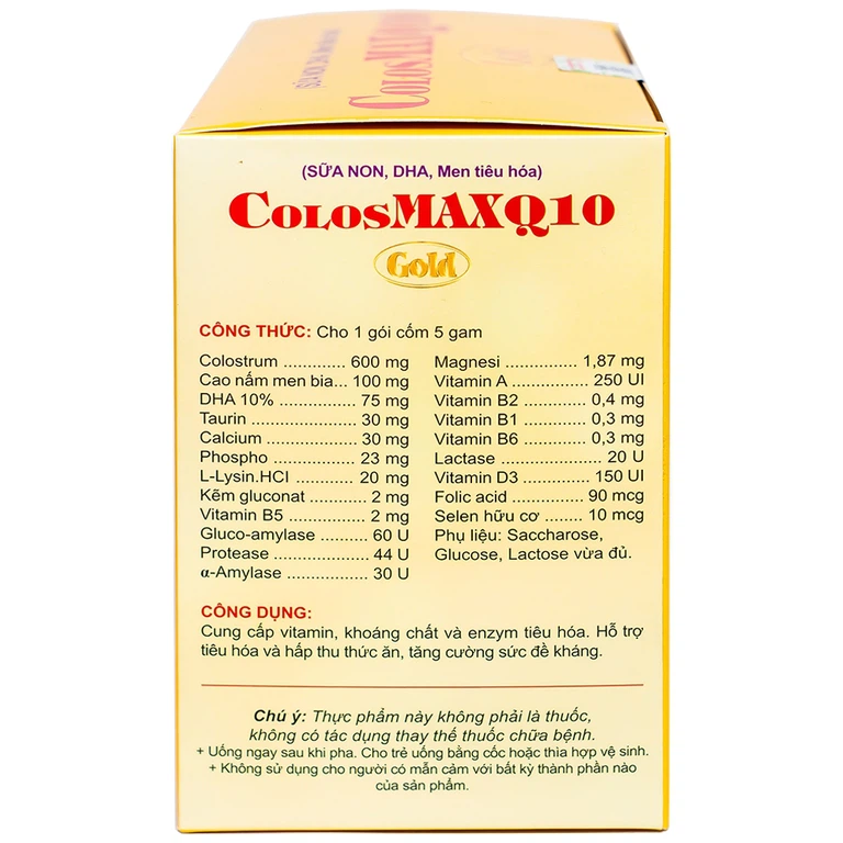 Cốm ColosMAX Q10 Gold QD-Meliphar bổ sung sữa non và vi chất dinh dưỡng cho trẻ nhỏ (20 gói)