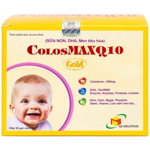 Cốm ColosMAX Q10 Gold QD-Meliphar bổ sung sữa non và vi chất dinh dưỡng cho trẻ nhỏ (20 gói)