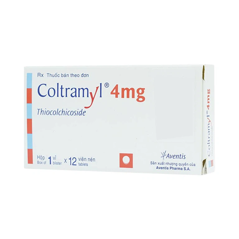 Thuốc Coltramyl 4mg Roussel điều trị hỗ trợ đau do co cứng cơ bắp cấp tính (1 vỉ x 12 viên)