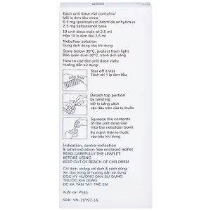 Dung dịch khí dung Combivent Boehringer kiểm soát co thắt phế quản (1 vỉ x 10 ống)