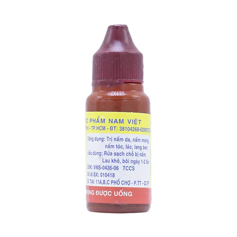 Cồn BSI 2% Nam Việt điều trị nấm da, nấm móng (18ml)