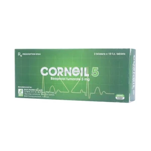 Thuốc Corneil 5 Đạt Vi Phú điều trị tăng huyết áp, đau thắc ngực (3 vỉ x 10 viên)