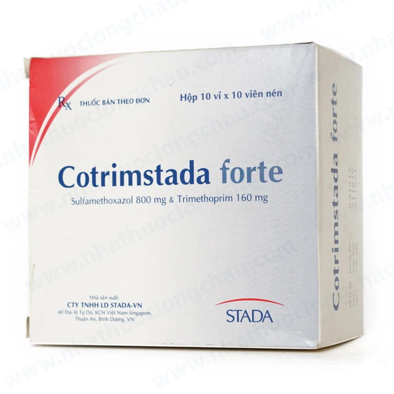 Thuốc Cotrimstada Forte Stada điều trị nhiễm trùng (10 vỉ x 10 viên)