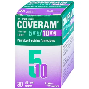 Thuốc Coveram 5mg/10mg Servier điều trị tăng huyết áp (30 viên)