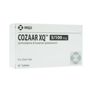 Thuốc Cozaar XQ 5/100mg MSD điều trị cao huyết áp vô căn (3 vỉ x 10 viên)