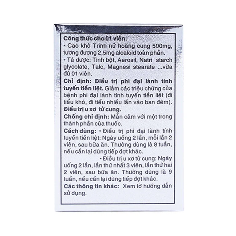 Thuốc Crila Forte Thiên Dược điều trị phì đại lành tính tuyến tiền liệt, u xơ tử cung (20 viên)