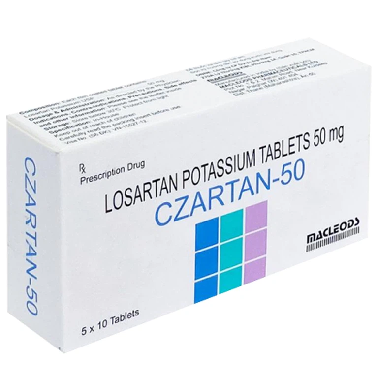Thuốc Czartan 50mg Macleods điều trị tăng huyết áp (5 vỉ x 10 viên)