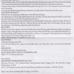 Thuốc Czartan 50mg Macleods điều trị tăng huyết áp (5 vỉ x 10 viên)