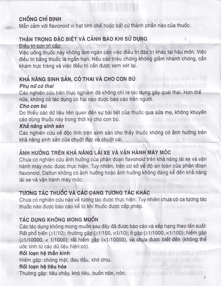 Thuốc Daflon 500mg Servier điều trị các triệu chứng liên quan đến suy giảm tĩnh mạch bạch huyết và trĩ cấp (60 viên)