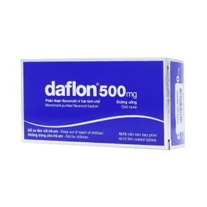 Thuốc Daflon 500mg Servier điều trị các triệu chứng liên quan đến suy giảm tĩnh mạch bạch huyết và trĩ cấp (60 viên)