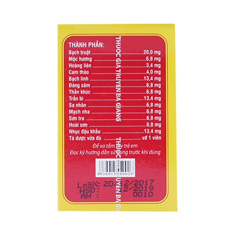 Thuốc Đại Tràng Hoàn Bà Giằng điều trị viêm đại tràng cấp và mãn tính (240 viên)