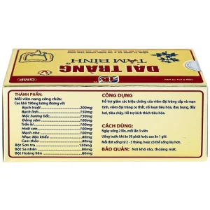 Viên uống Đại Tràng Tâm Bình hỗ trợ giảm các triệu chứng của viêm đại tràng cấp và mãn tính (5 vỉ x 12 viên)