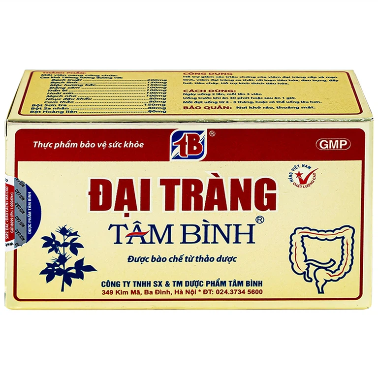 Viên uống Đại Tràng Tâm Bình hỗ trợ giảm các triệu chứng của viêm đại tràng cấp và mãn tính (5 vỉ x 12 viên)