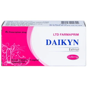 Viên đặt Daikyn điều trị các triệu chứng tiết niệu, sinh dục do thiếu estrogen (3 vỉ x 5 viên)