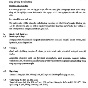 Thuốc tiêm Dalacin C 600mg/4ml Pfizer điều trị nhiễm khuẩn (4ml)