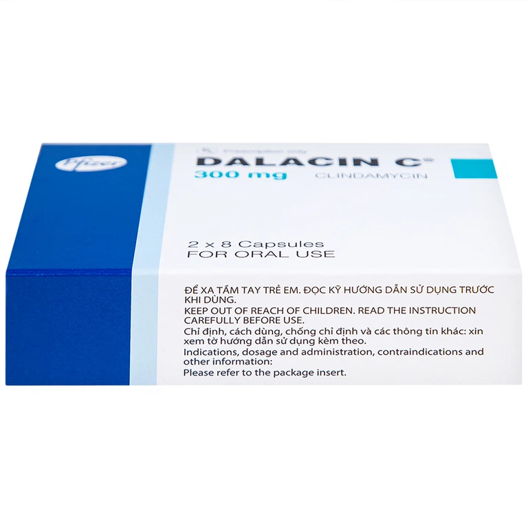 Thuốc Dalacin C 300mg Pfizer điều trị nhiễm khuẩn (2 vỉ x 8 viên)