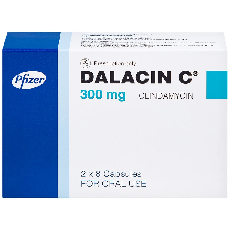 Thuốc Dalacin C 300mg Pfizer điều trị nhiễm khuẩn (2 vỉ x 8 viên)