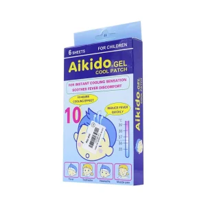 Miếng dán hạ sốt Aikido Gel Cool Patch chườm mát khi bị sốt nóng, say nắng, ngừa co giật ở trẻ (3 gói x 2 miếng)