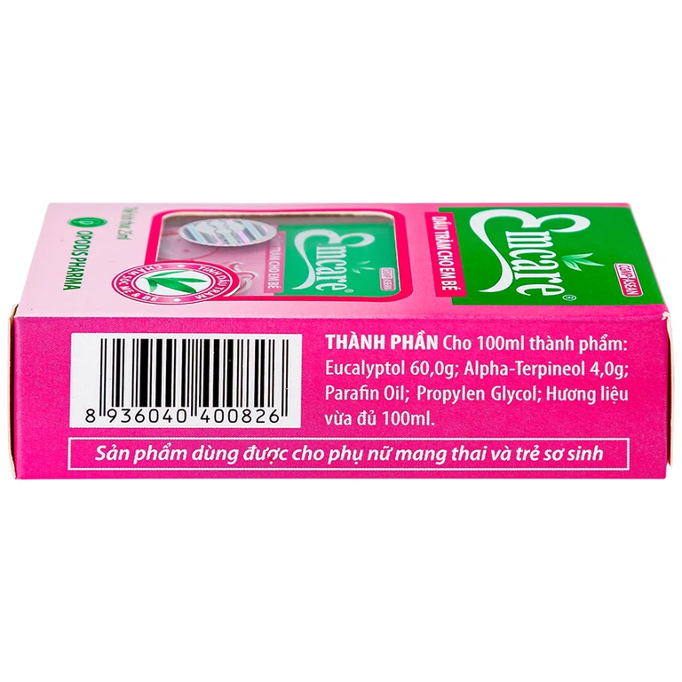 Dầu tràm cho em bé Emcare Opodis Pharma hỗ trợ phòng cảm lạnh, cảm cúm, ho khan (25ml)