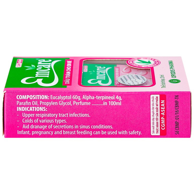 Dầu tràm cho em bé Emcare Opodis Pharma hỗ trợ phòng cảm lạnh, cảm cúm, ho khan (25ml)
