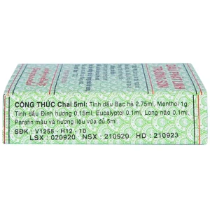 Dầu Phật Linh Trường Sơn điều trị cảm, ho, sổ mũi, nhức đầu, say nắng (12 chai x 5ml)