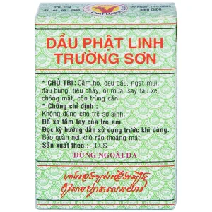Dầu Phật Linh Trường Sơn điều trị cảm, ho, sổ mũi, nhức đầu, say nắng (12 chai x 5ml)