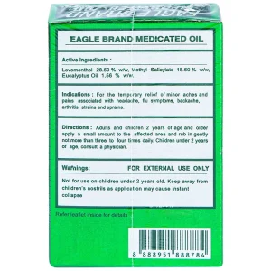 Dầu gió xanh Con Ó Eagle Brand Medicated Oil giảm nhức đầu, cảm cúm, đau lưng, viêm khớp (12 chai x 12ml)