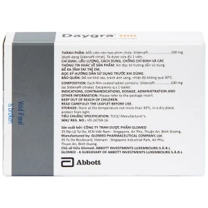 Thuốc Daygra 100 Abbott điều trị rối loạn cương dương (1 vỉ x 4 viên)