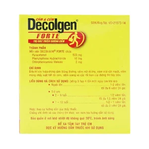 Thuốc Decolgen Forte United điều trị các triệu chứng cảm thông thường, viêm mũi dị ứng (25 vỉ x 4 viên)