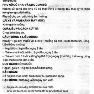 Bột Decolic điều trị triệu chứng đau do rối loạn chức năng đường tiêu hóa và ống mật (20 gói x 1.15g)