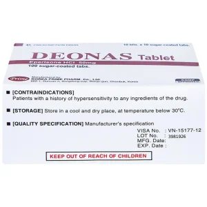 Thuốc Deonas 50mg Korea Prime làm giãn cơ xương (10 vỉ x 10 viên)