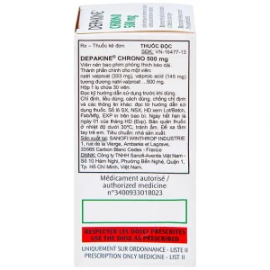 Thuốc Depakine Chrono 500mg Sanofi điều trị động kinh (30 viên)