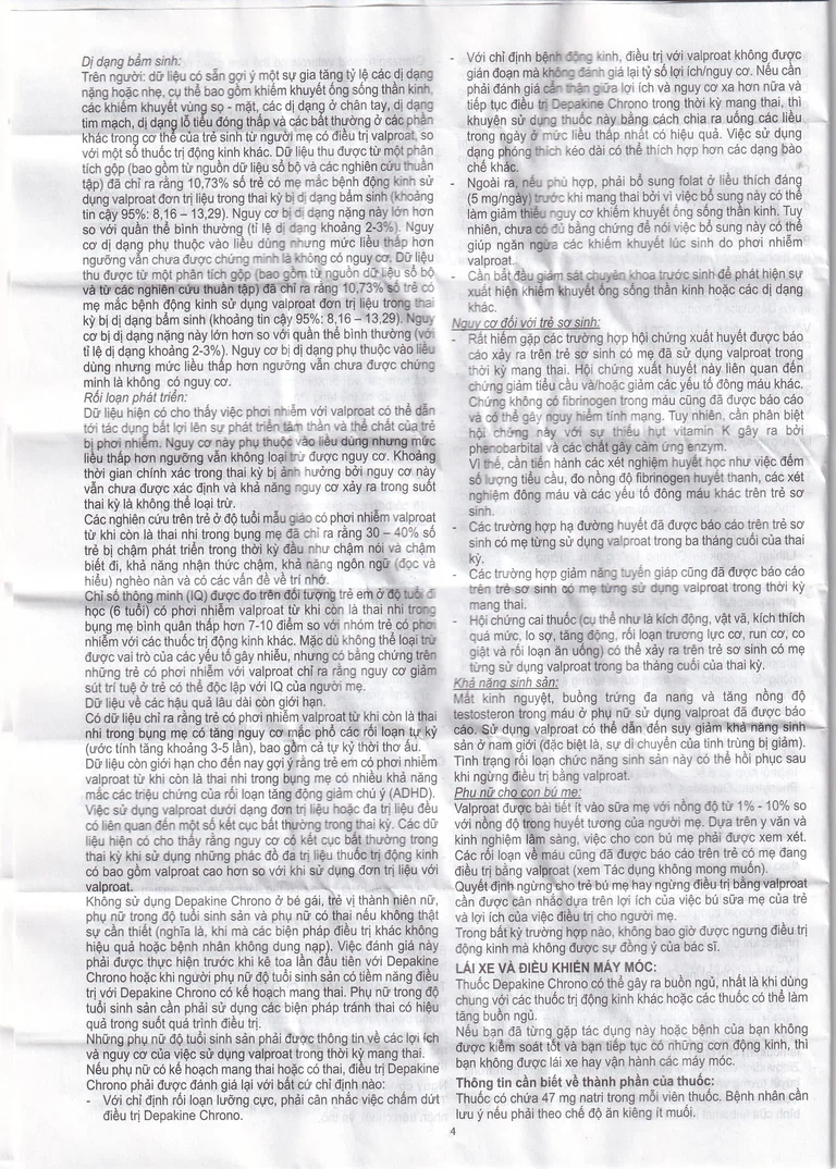 Thuốc Depakine Chrono 500mg Sanofi điều trị động kinh (30 viên)