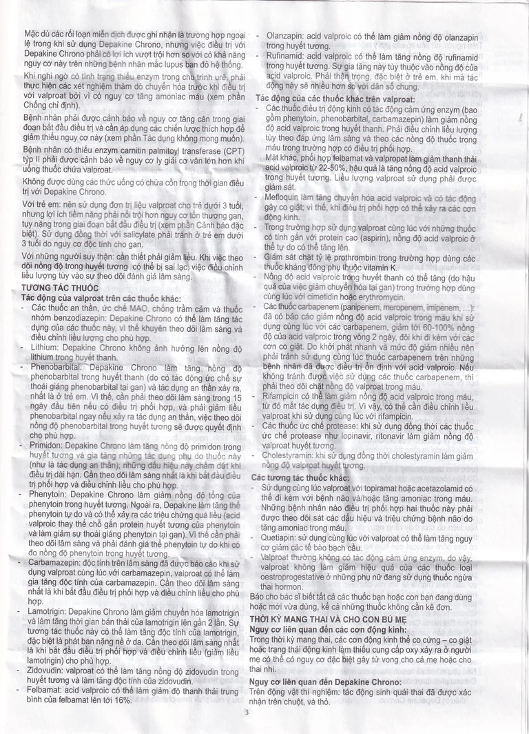 Thuốc Depakine Chrono 500mg Sanofi điều trị động kinh (30 viên)