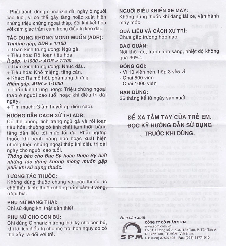 Thuốc Devomir S.P.M ohòng ngừa say sóng, say tàu xe, máy bay (3 vỉ x 10 viên)