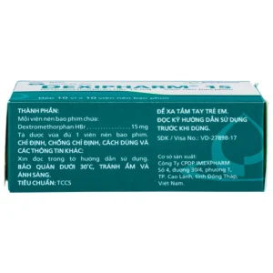 Thuốc Dexipharm 15mg Imexpharm điều trị triệu chứng ho (10 vỉ x 10 viên)