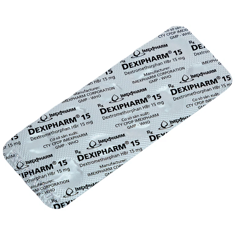 Thuốc Dexipharm 15mg Imexpharm điều trị triệu chứng ho (10 vỉ x 10 viên)