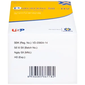 Thuốc Diacerein 50 - HV USP điều trị các bệnh thoái hóa khớp (10 vỉ x 10 viên)