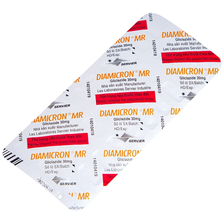 Thuốc Diamicron MR Servier điều trị tiểu đường típ 2 (2 vỉ x 30 viên)