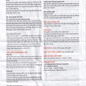 Thuốc Diamicron MR 60mg Servier điều trị tiểu đường típ 2 (2 vỉ x 15 viên)